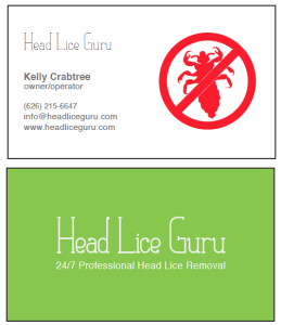 Head Lice Guru Business Cards